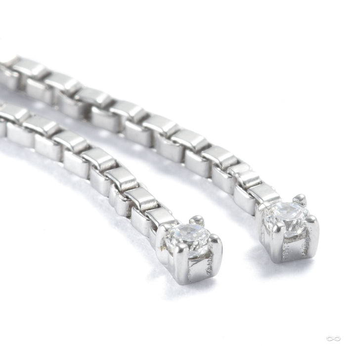 Power Play Press-fit End in Gold from Ember Body Jewelry with clear CZ