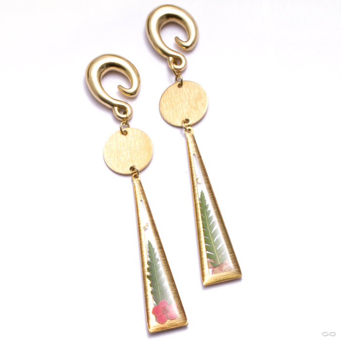 Pressed Fern Weights from Uzu Organics in yellow brass