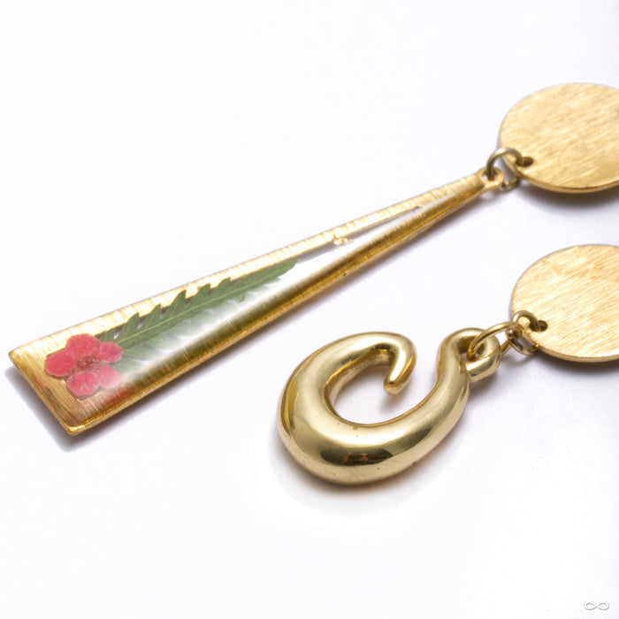 Pressed Fern Weights from Uzu Organics in yellow brass detail