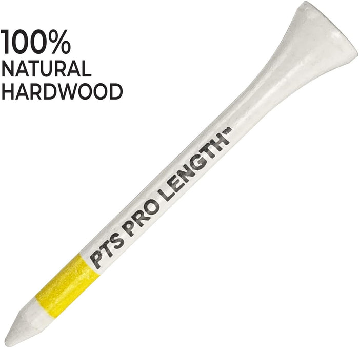 PrideSports PTS Wood Golf Tees | 100 Count, 2-3/4 Inch | #1 Wood Tee on Tour | Best for Drivers & Woods