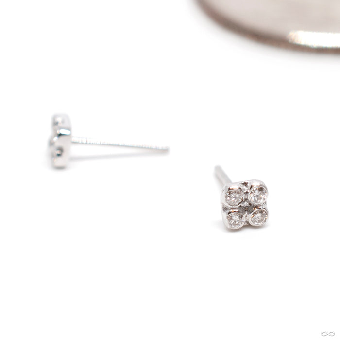 Primary Squrrr with Stones Press-fit End in Gold from Pupil Hall in white gold