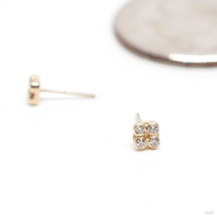 Primary Squrrr with Stones Press-fit End in Gold from Pupil Hall in yellow gold