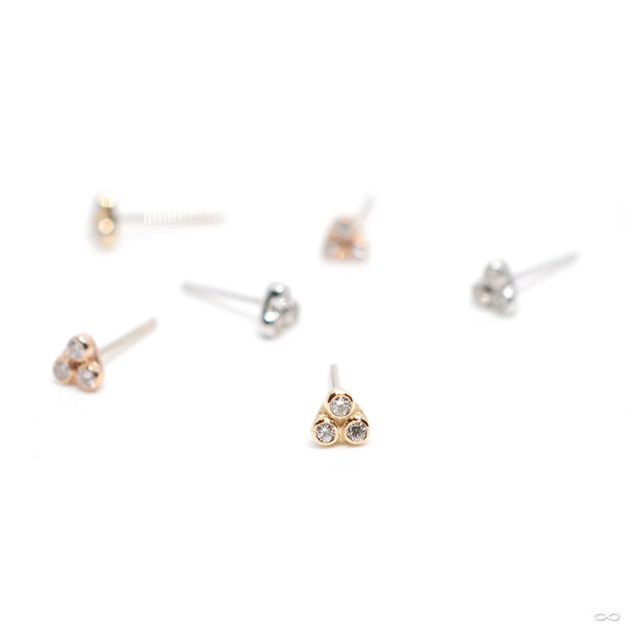 Primary Tryangle with Stones Press-fit End in Gold from Pupil Hall in assorted materials