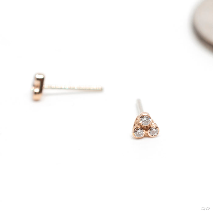 Primary Tryangle with Stones Press-fit End in Gold from Pupil Hall in rose gold