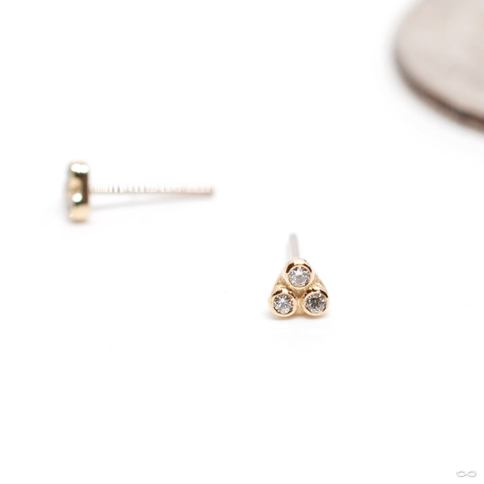 Primary Tryangle with Stones Press-fit End in Gold from Pupil Hall in yellow gold