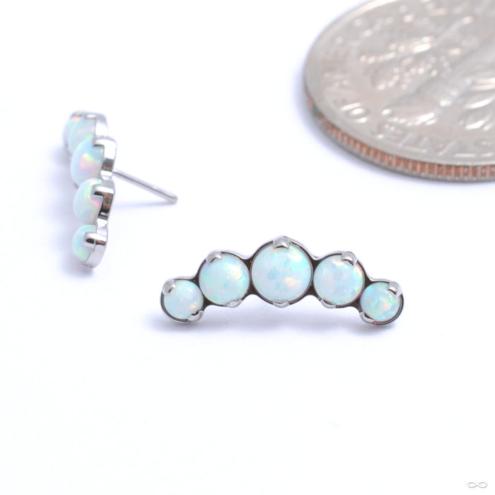 Prium Press-fit End with Faux-Pal in Titanium from Industrial Strength with white opal