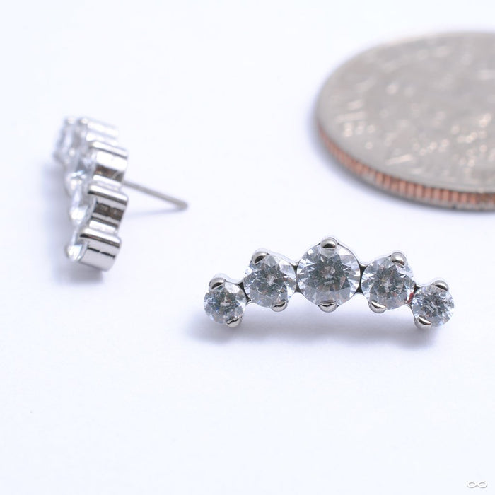 Prium Press-fit End with Gemstone in Titanium from Industrial Strength with Clear CZ