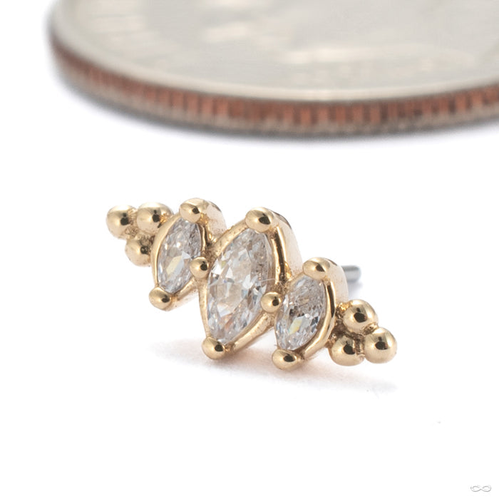 Prose Press-fit End in 14k Yellow Gold with Clear CZ from Buddha Jewelry
