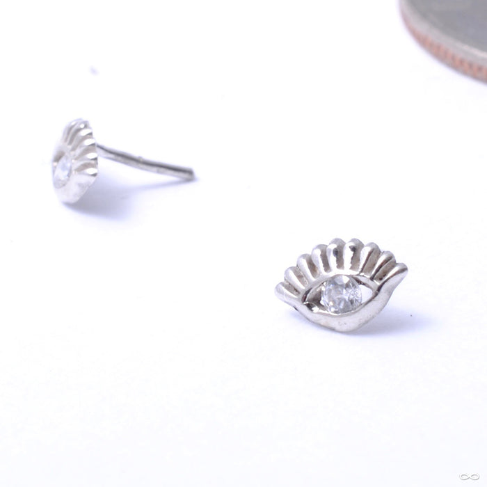 Protector Press-fit End in Gold from Maya Jewelry with clear CZ