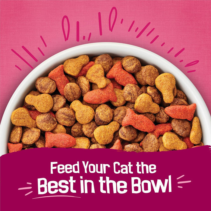 Purina Friskies Gravy Swirlers With Flavors of Chicken, Salmon and Gravy Dry Cat Food - 3.15 lb. Bag