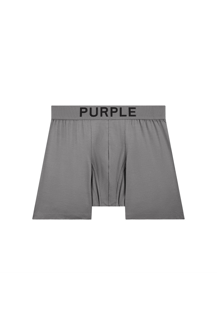 Purple Brand Boxer Brief in Grey with ergonomic support and jacquard elastic waistband.