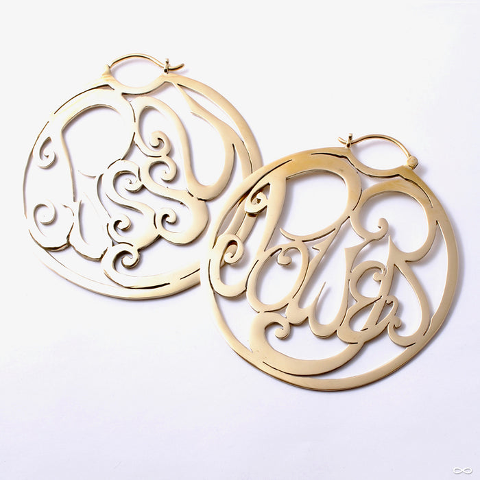 Pussy Power Hoops from Diablo Organics in brass
