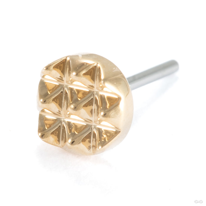 Pyramid Disk Press-fit End in 14k Yellow Gold 3mm from Modern Mood
