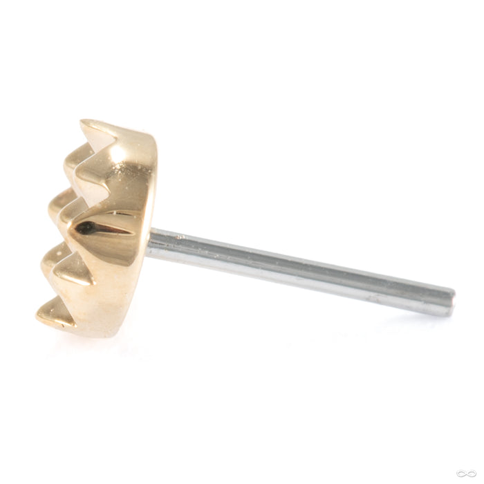 Pyramid Disk Press-fit End in 14k Yellow Gold 3mm from Modern Mood side profile