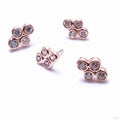 Quad Bezel Cluster Press-fit End in Gold from BVLA with clear CZ