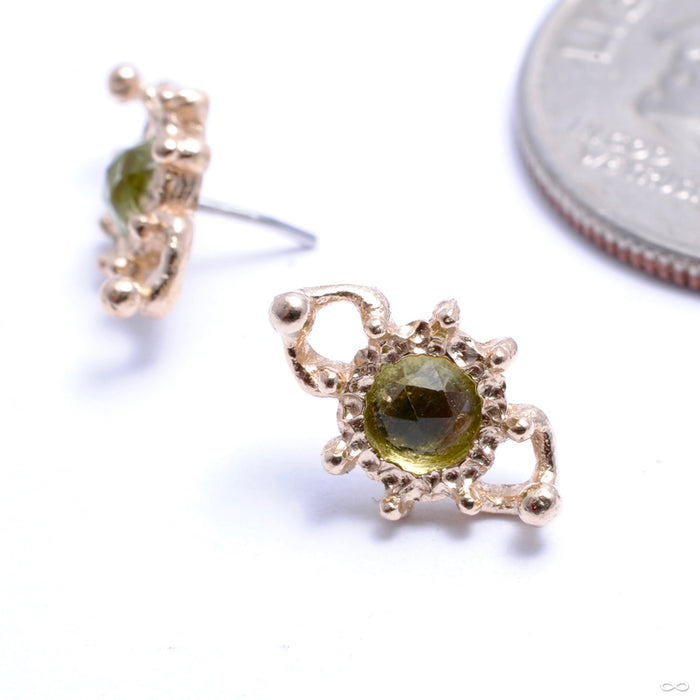 Quiet Crystal Press-fit End in Gold from Pupil Hall with peridot