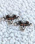 Ram Skull With Skull Moth Gothic Acrylic Dangle Earrings