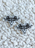Ram Skull With Skull Moth Gothic Acrylic Dangle Earrings