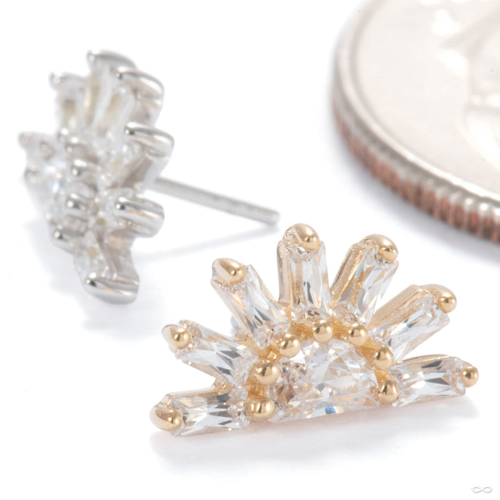 Raze Press-fit End in Gold from Ember Body Jewelry in assorted materials