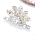 Raze Press-fit End in 14k White Gold with Clear CZ from Ember Body Jewelry