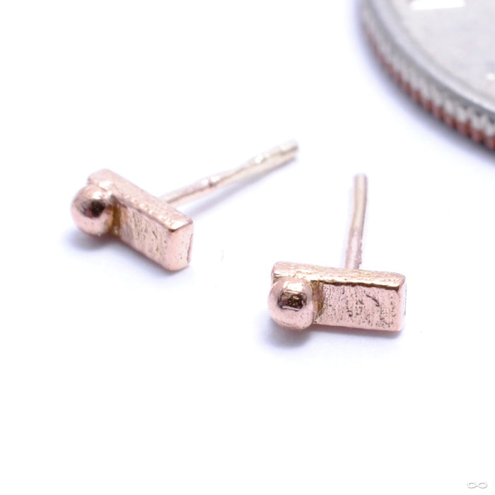 Rectangle with Dottie Press-fit End in Gold from Pupil Hall in rose gold