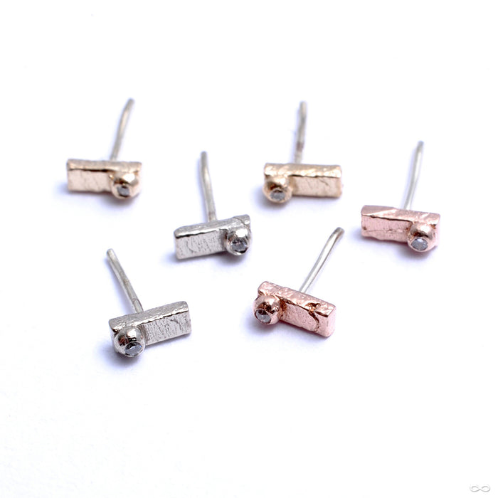 Rectangle With Stone Dottie Press-fit End in Gold from Pupil Hall in assorted materials