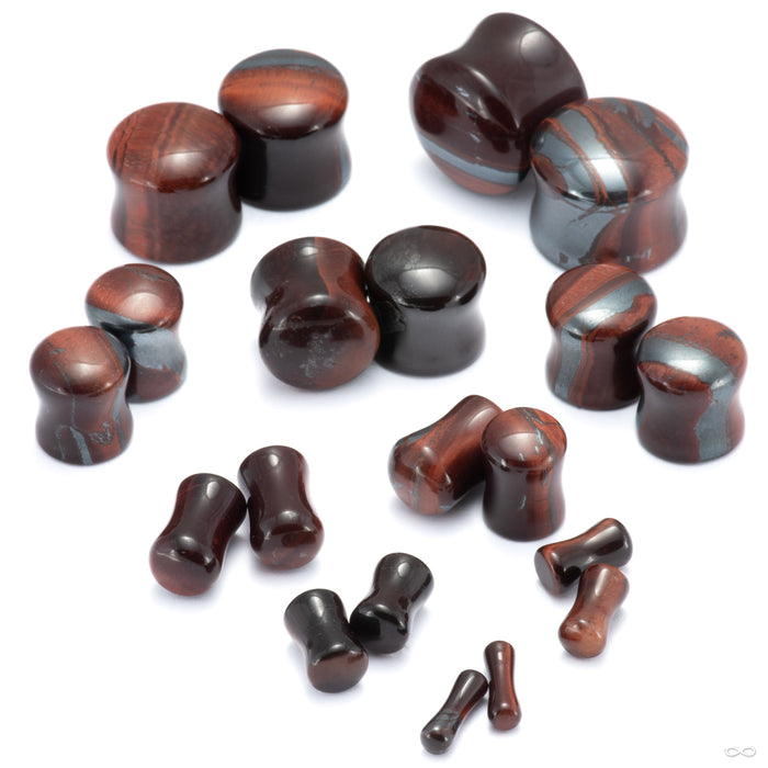 Red Tiger Eye Plugs & Eyelets from Diablo Organics in assorted sizes