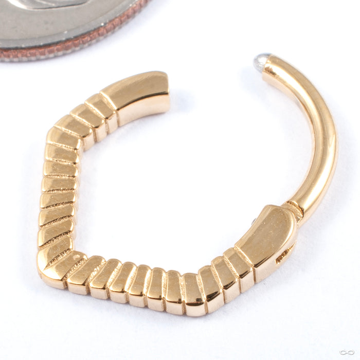 Reef Clicker from Tether Jewelry yellow gold open detail