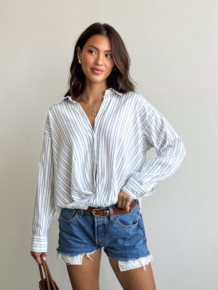 Renza Stripe Button Down - Stitch And Feather