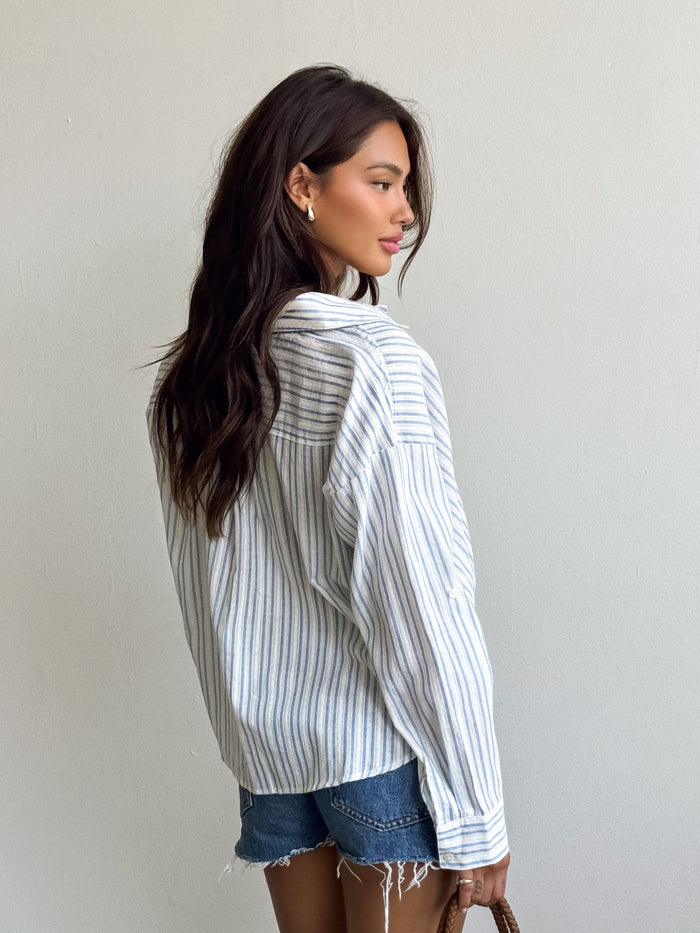 Renza Stripe Button Down - Stitch And Feather