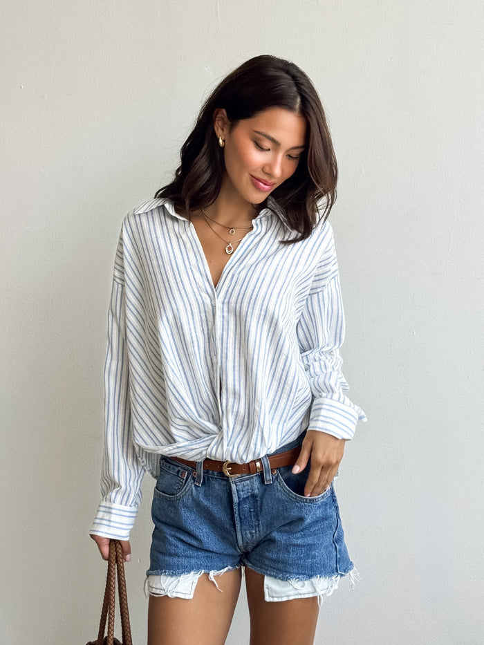 Renza Stripe Button Down - Stitch And Feather