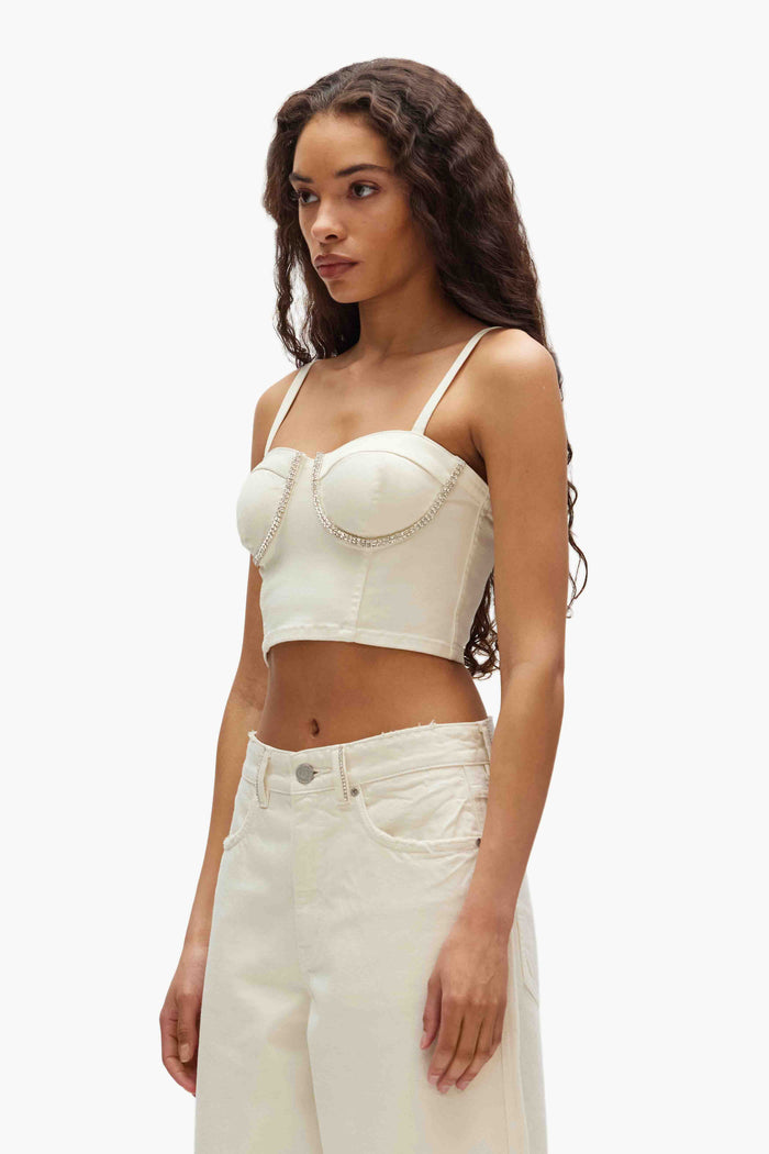 Rhinestone Corsette fitted bralette with hotfix rhinestone details and adjustable straps
