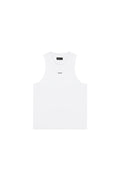 Ribbed Tank Top in white, regular fit, made of 98% cotton and 2% elastane with embroidery.