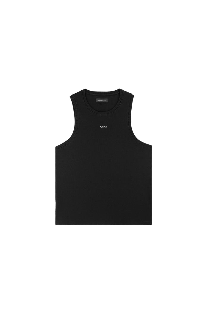 Ribbed Tank Top in regular fit with rib knit and embroidery detail, available in multiple sizes.