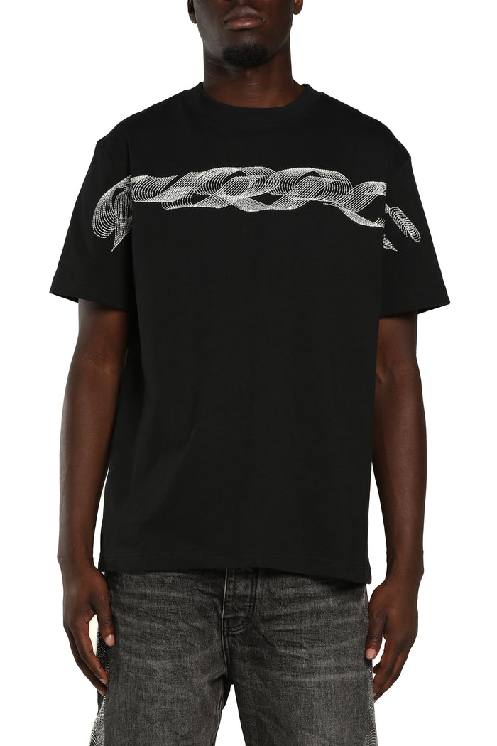 Ribbon Tee regular fit heavyweight jersey in cotton with embroidery, available in sizes XS to 3XL.