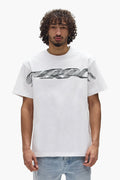 White Ribbon Tee in Regular Fit, 100% Cotton, Heavyweight Jersey, available in multiple sizes.