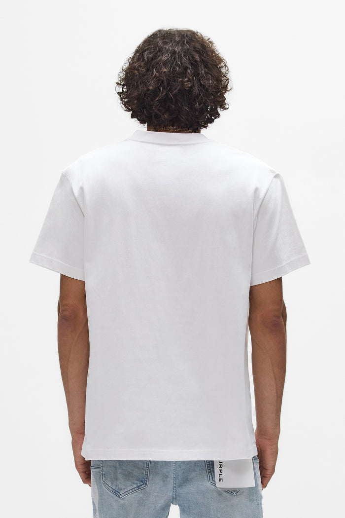 Ribbon Tee regular fit heavyweight jersey with embroidery in white color available in multiple sizes.