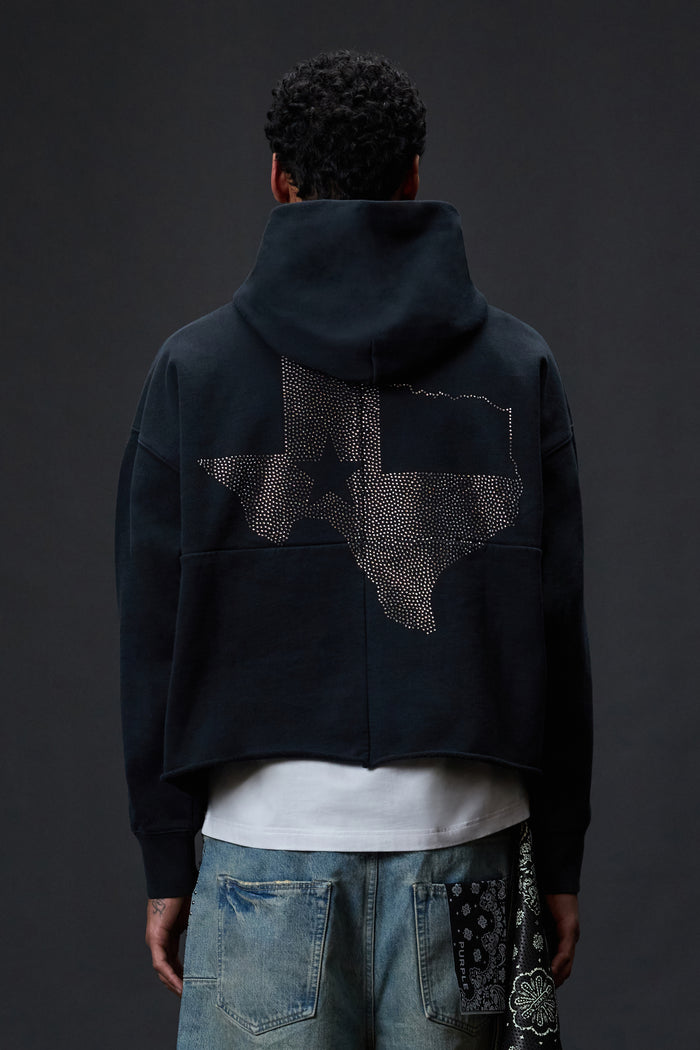 Riding High Hoodie oversized midweight fleece with light acid wash and kangaroo pocket.