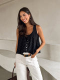 Roma Polka Dot Top in Black - Stitch And Feather
