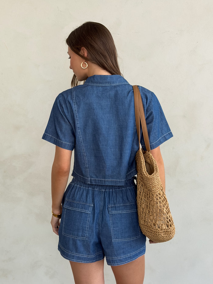 Rowan Denim Crop Top - Final Sale - Stitch And Feather