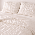 Ruched Cloud White Duvet Cover