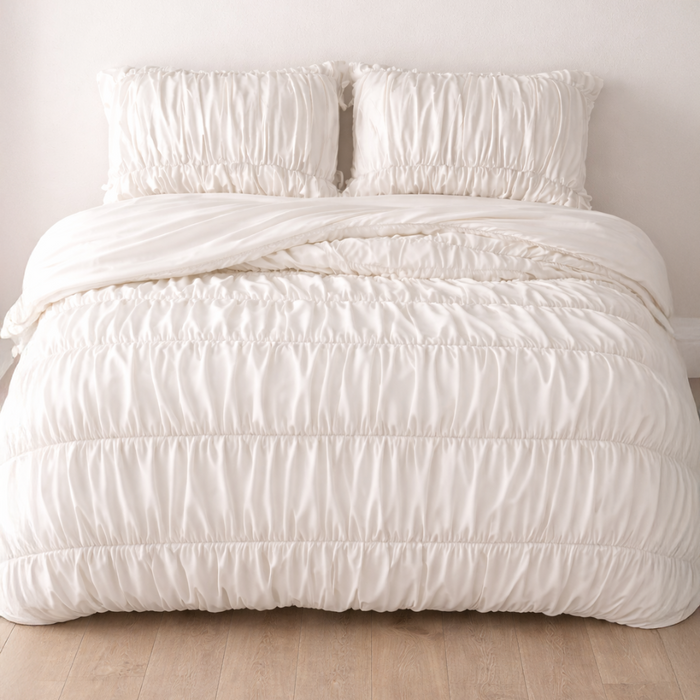 Ruched Cloud White Set