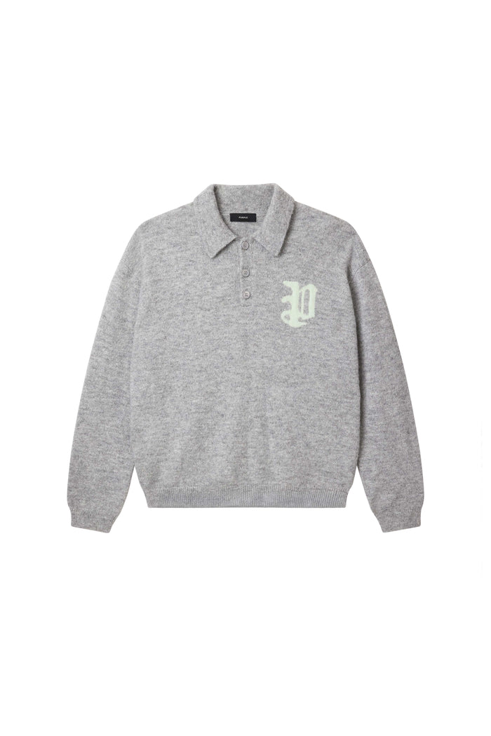 Rugby Knit Shirt in relaxed fit made from alpaca blend, ideal for Fall Winter 2025.