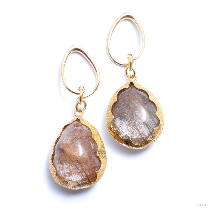 Rutilated Quartz Teardrop Cushion Dangles from Diablo Organics