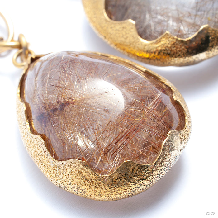 Rutilated Quartz Teardrop Cushion Dangles from Diablo Organics