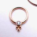 Sabrina with One Cluster Fixed Bead Ring in Gold from Anatometal with Periwinkle