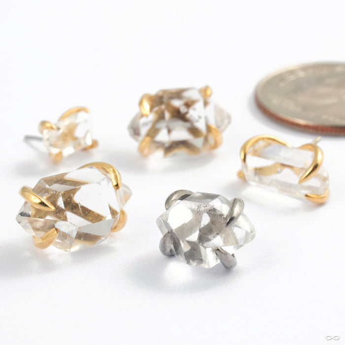 Sacred Love Press-fit End in Gold with Clear Herkimer Diamond from Quetzalli in assorted materials