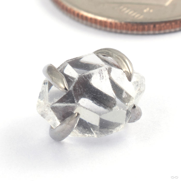 Sacred Love Press-fit End in 14k White Gold with Clear Herkimer Diamond from Quetzalli