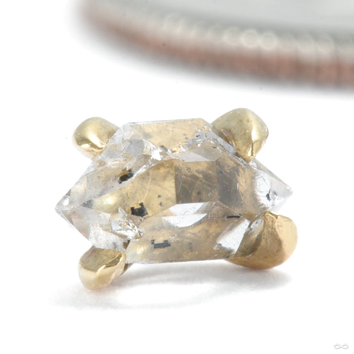 Sacred Love Press-fit End in Gold from Quetzalli with clear Herkimer Diamond