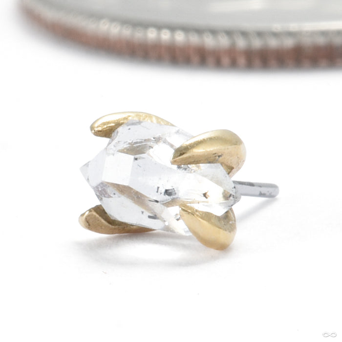 Sacred Love Press-fit End in Gold from Quetzalli with clear Herkimer Diamond
